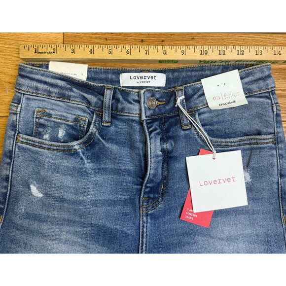 Lovervet High Rise Flare Jeans Size 27/5. Tummy Control Jeans. Vervet Medium - Picture 7 of 13